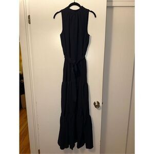 Anne Klein Women’s Tiered Ruffle Maxi Dress Navy Blue Size 4 NWT